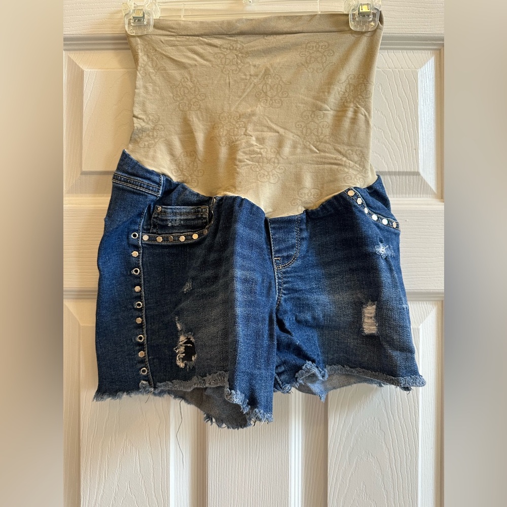 Jessica Simpson Maternity Distressed Denim Shorts